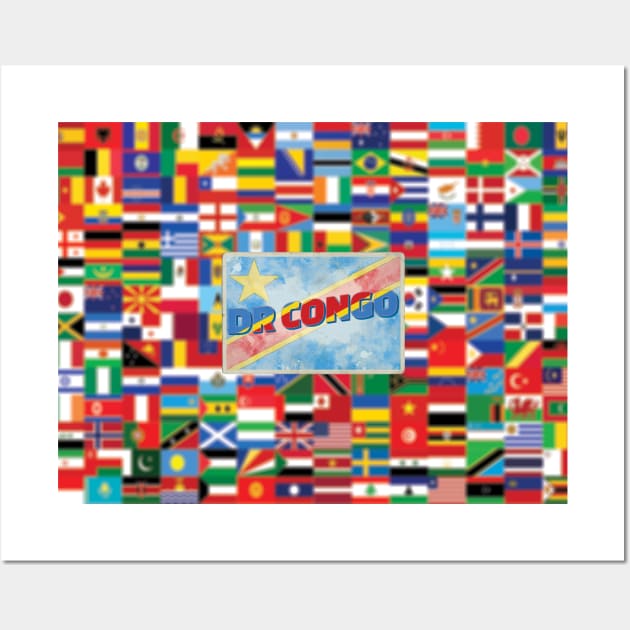 Democratic Republic of the Congo vintage style retro souvenir Wall Art by DesignerPropo